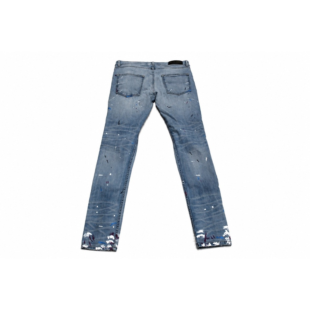 ORO Los Angeles Pollock Slim Fit Denim Jeans Mens 34 Paint Splatter Distressed - Picture 4 of 4